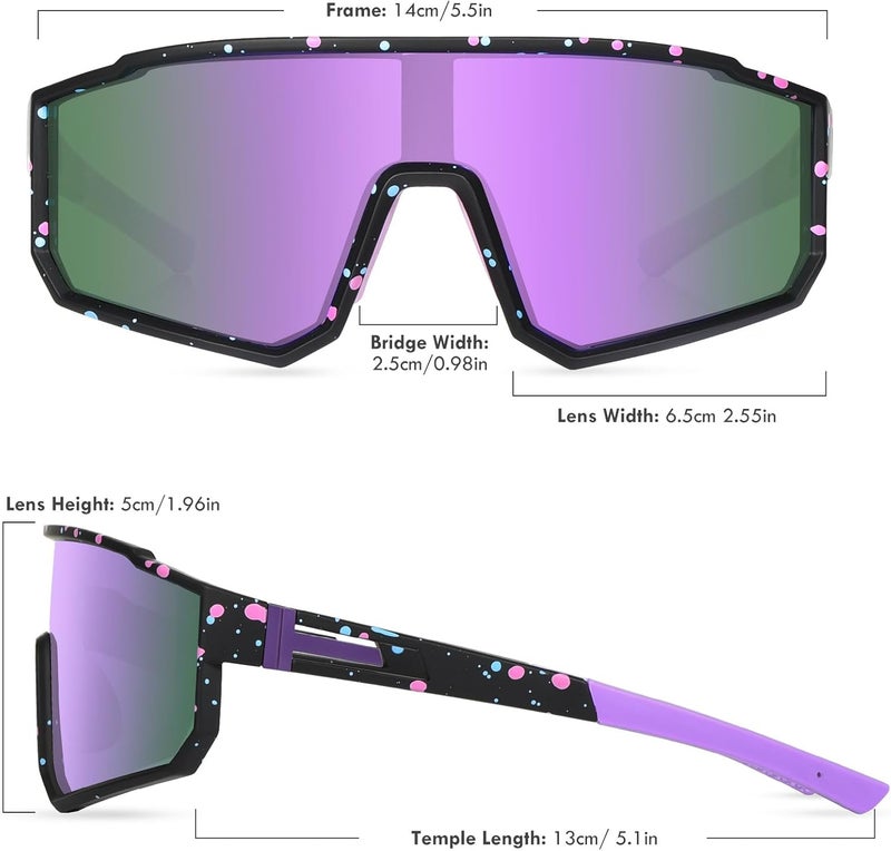 Derowern Youth Baseball Sunglasses, Kids Polarized Sports Sunglasses,UV400 Protection Glasses for Boys Girls Softball Cycling - Image 3